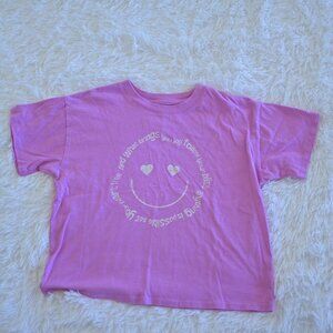 SO Girls Smiley Face Tee Shirt Size L 10/12